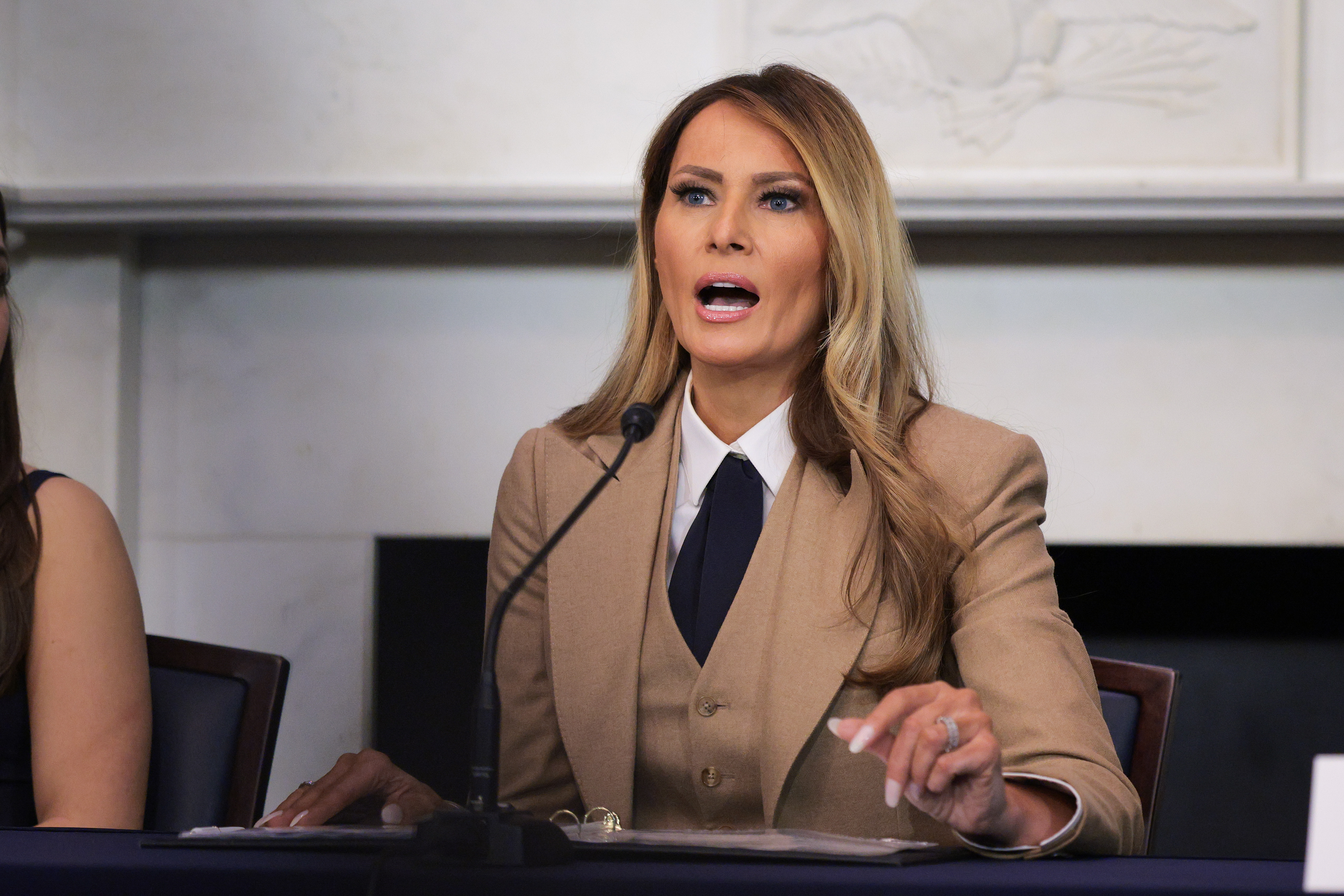 Melania Trump photographiée lors d'une table ronde au Capitole des États-Unis le 3 mars 2025, à Washington, D.C. | Source : Getty Images