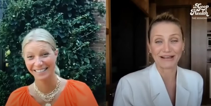 Cameron Diaz lors d'une interview "In Conversation" avec Gwenith Paltrow parlant de la maternité | Source : YouTube/goop