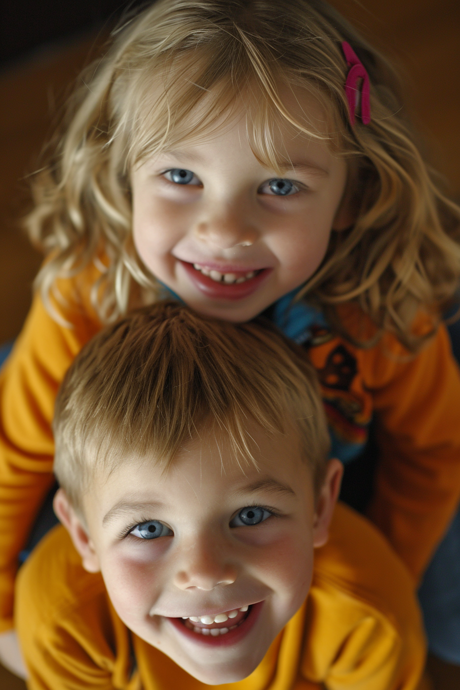 Deux enfants souriants | Source : Midjourney