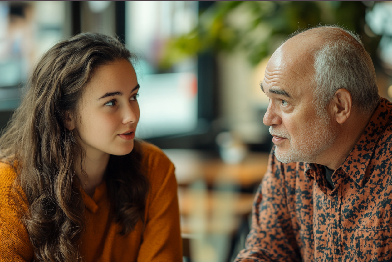 Une femme se tenant à côté de son oncle | Source : Midjourney