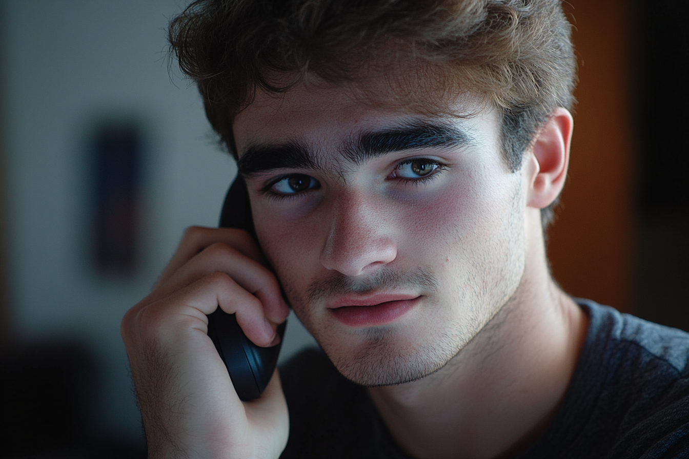 Un homme qui parle au téléphone | Source : Midjourney