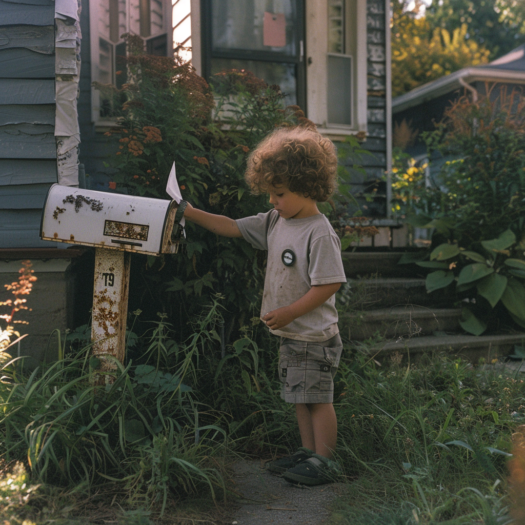 Un garçon déposant une lettre dans une boîte aux lettres | Source : Midjourney