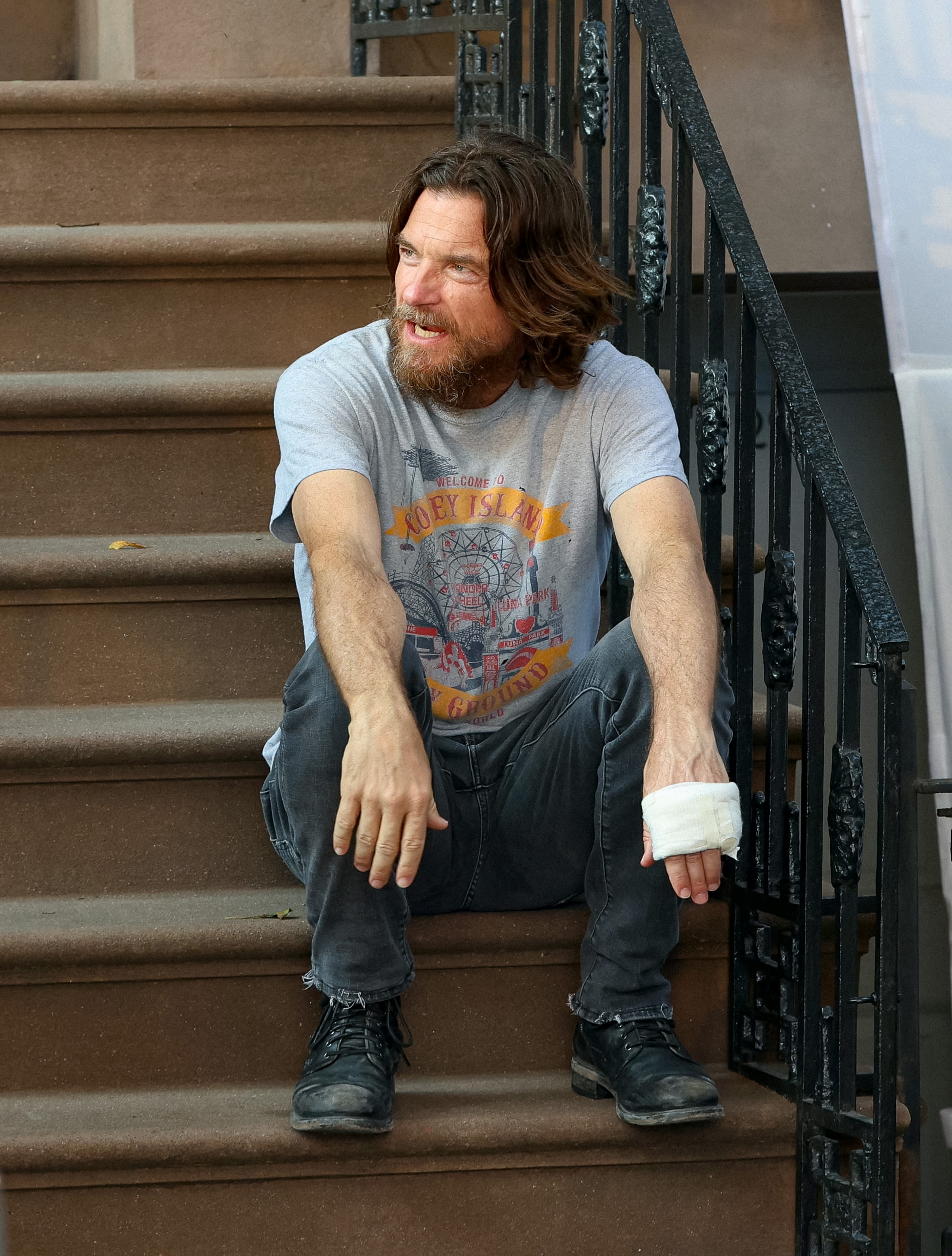 L'acteur vu sur un plateau de tournage à New York le 10 juin 2024 | Source : Getty Images