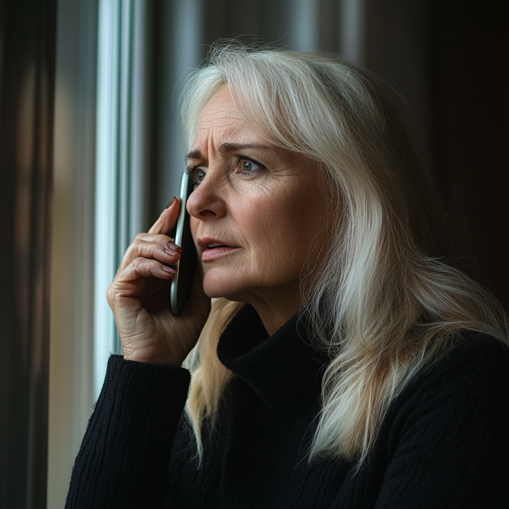 Une femme au téléphone | Source : Midjourney