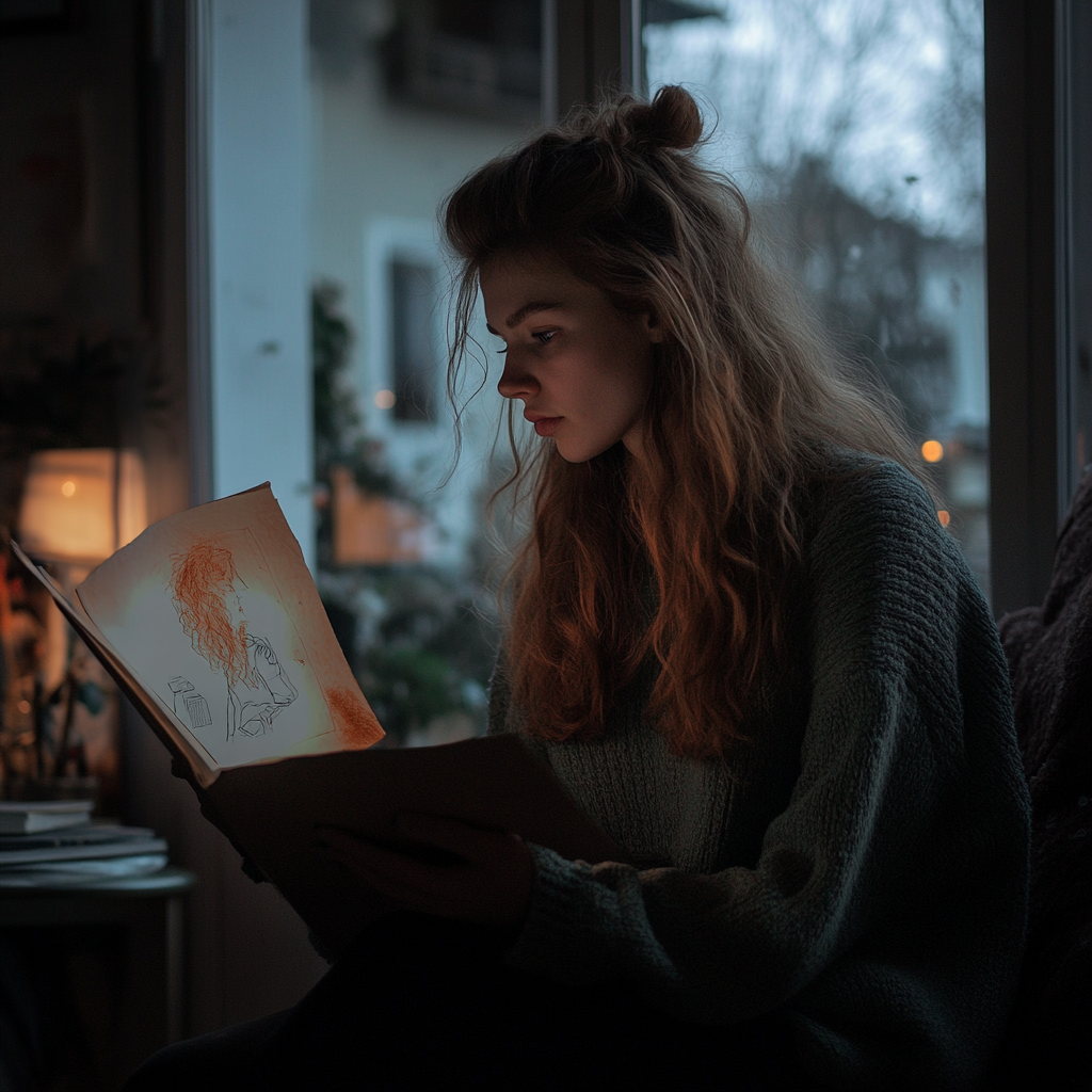 Une femme inquiète regarde un dessin | Source : Pexels