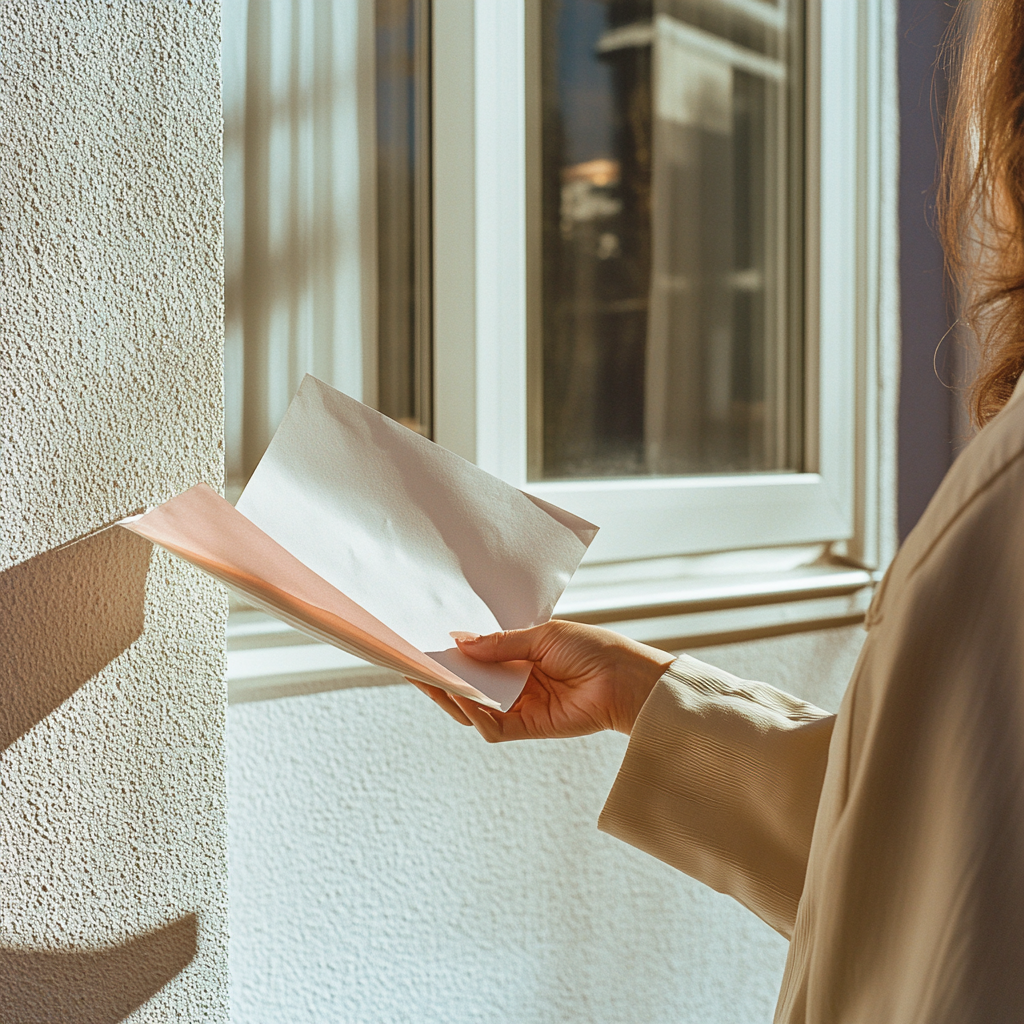 Une femme tenant un papier | Source : Midjourney