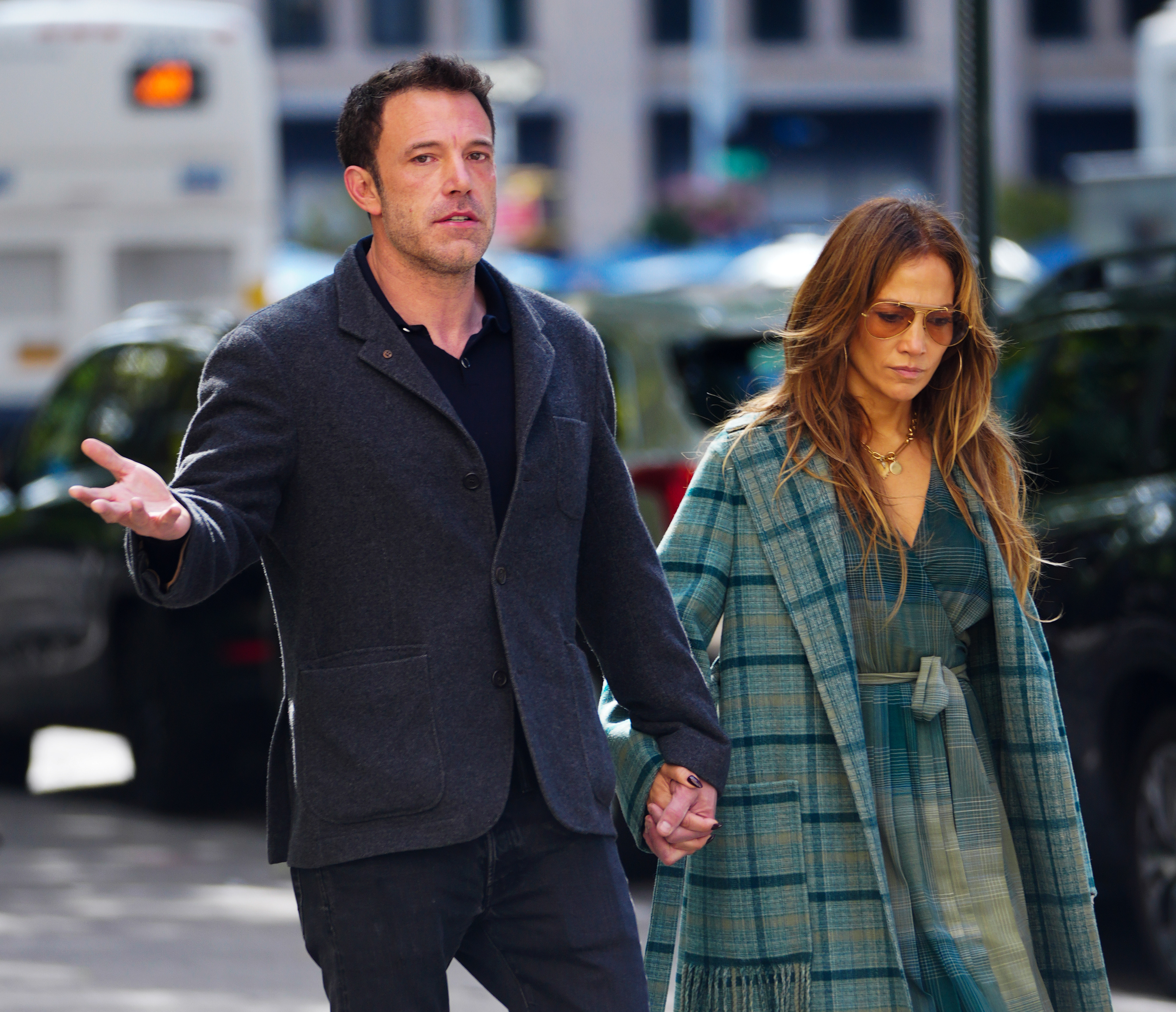 Ben Affleck et Jennifer Lopez repérés lors d'une sortie à New York le 26 septembre 2021 | Source : Getty Images