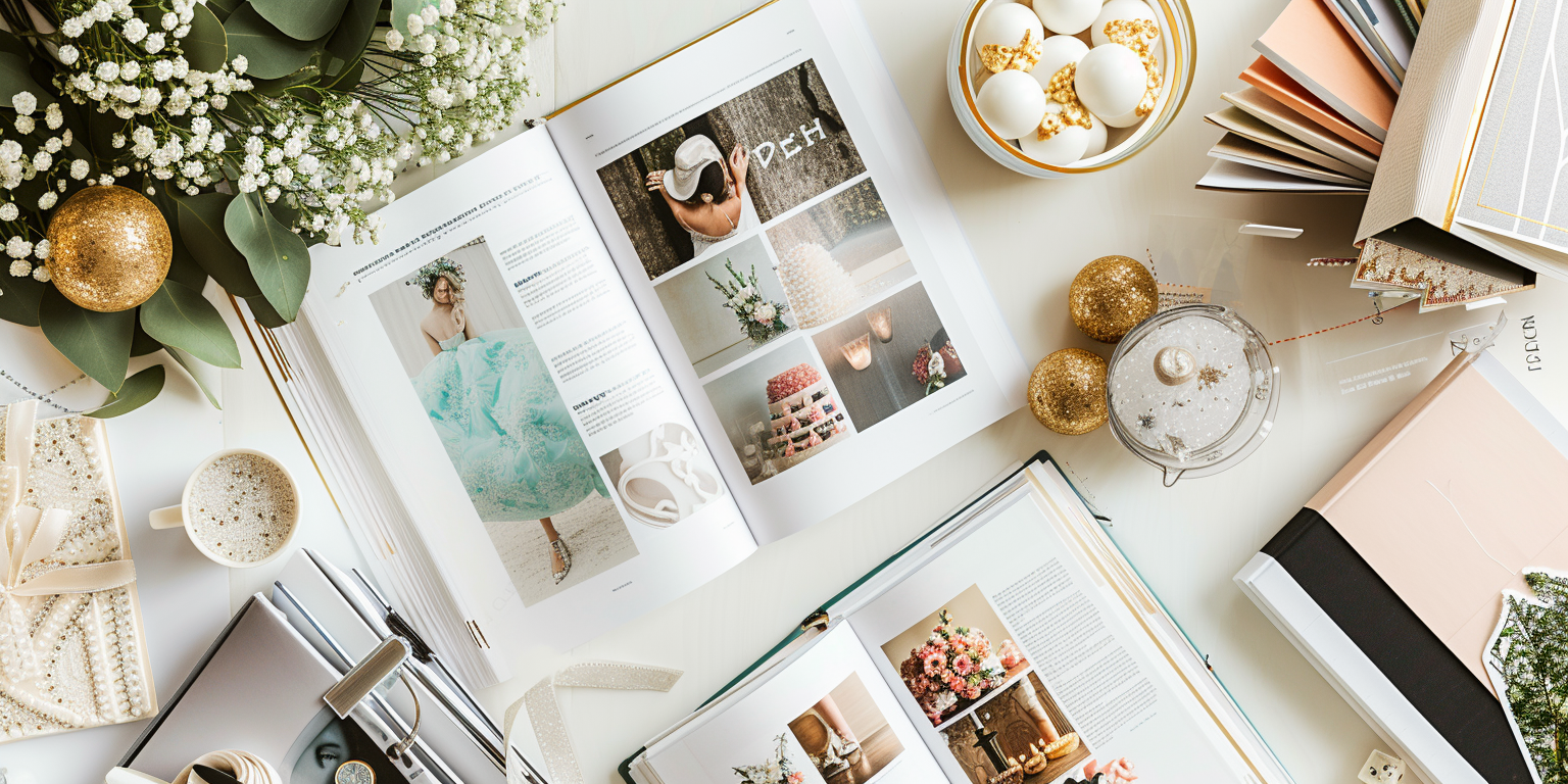 Un magazine de mariage sur une table | Source : Midjourney