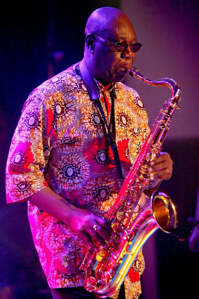 Le chanteur Manu Dibango se produit sur scène le 14 mars 2015 à Ezy-sur-Eure, France. | Photo : Getty Images