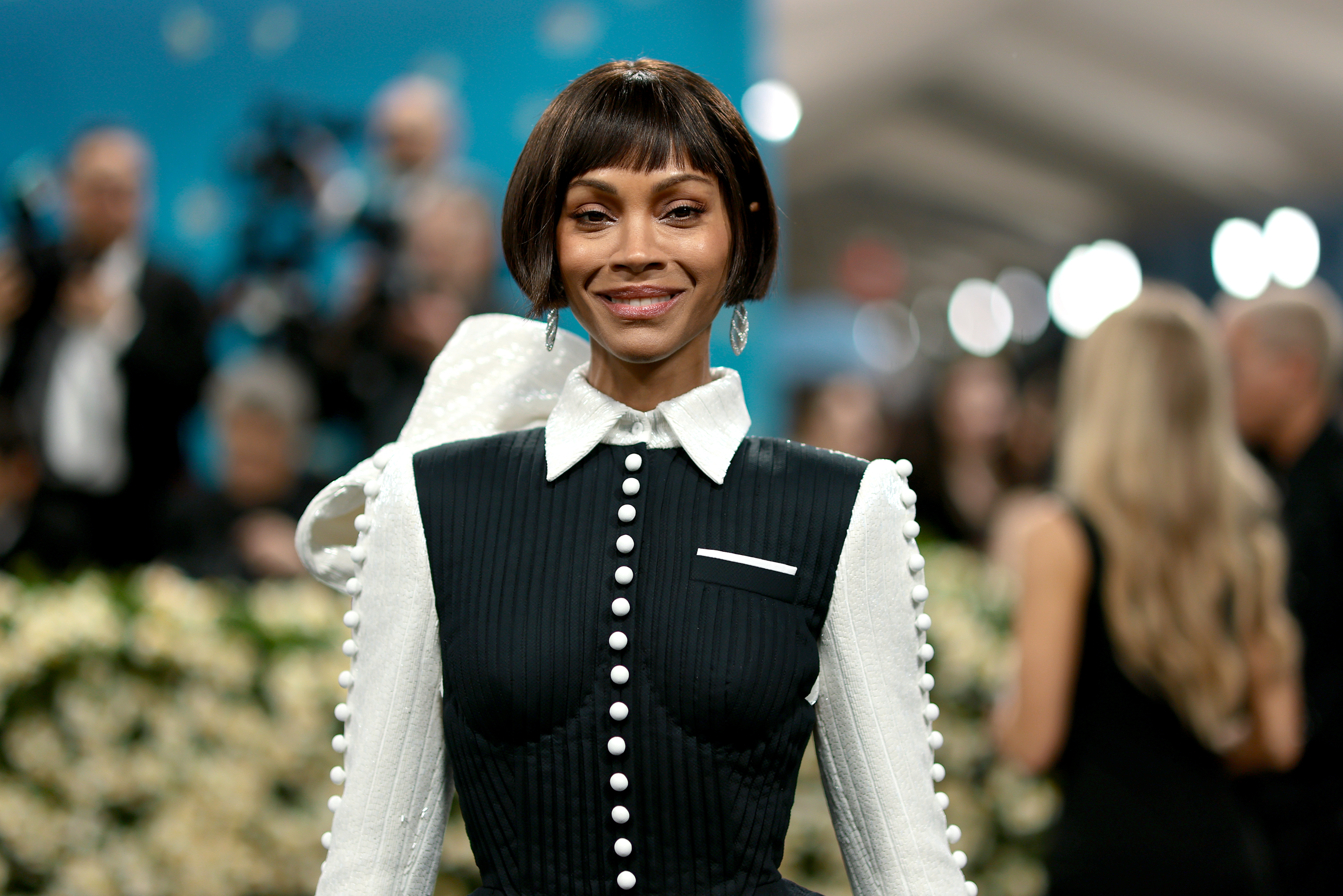 Zoe Saldaña au Met Gala célébrant l'exposition « Superfine : Tailoring Black Style » à New York, le 5 mai 2025. | Source : Getty Images