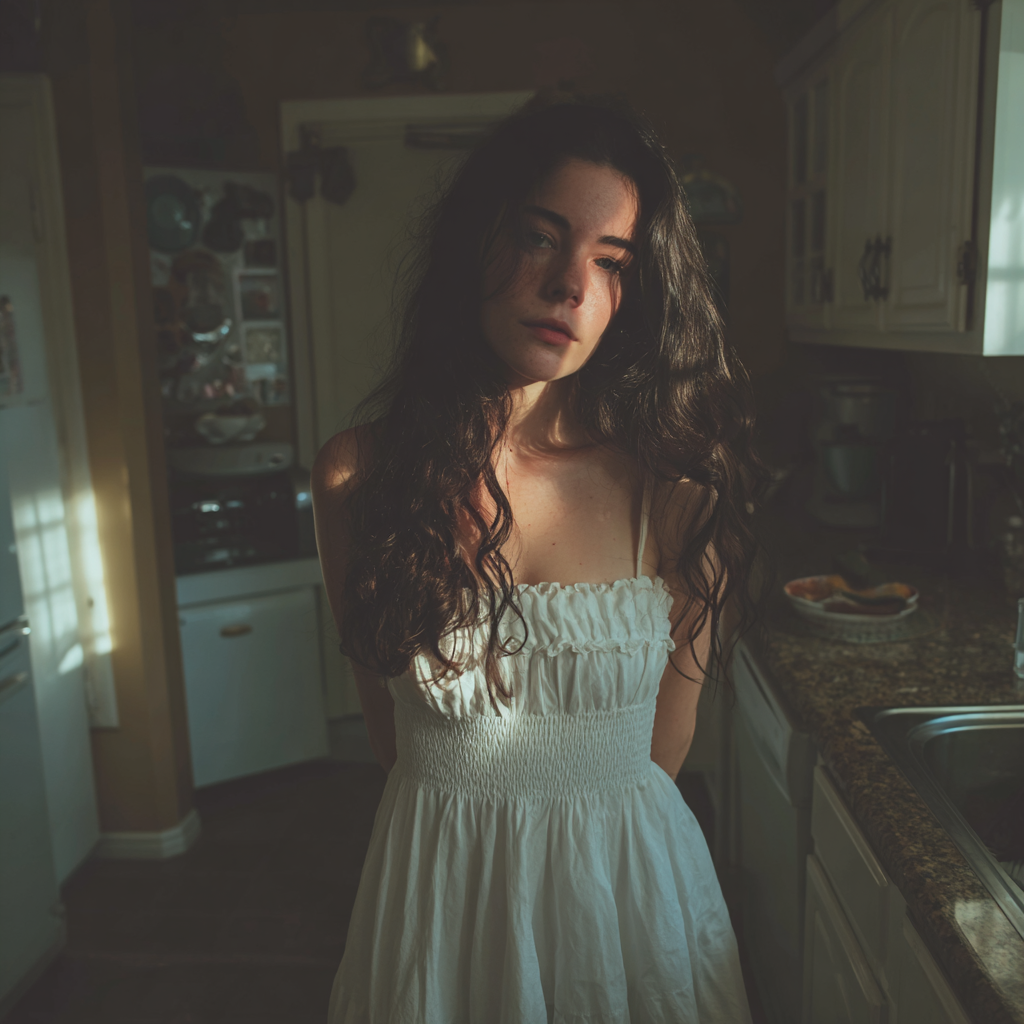Une femme debout dans une cuisine | Source : Midjourney