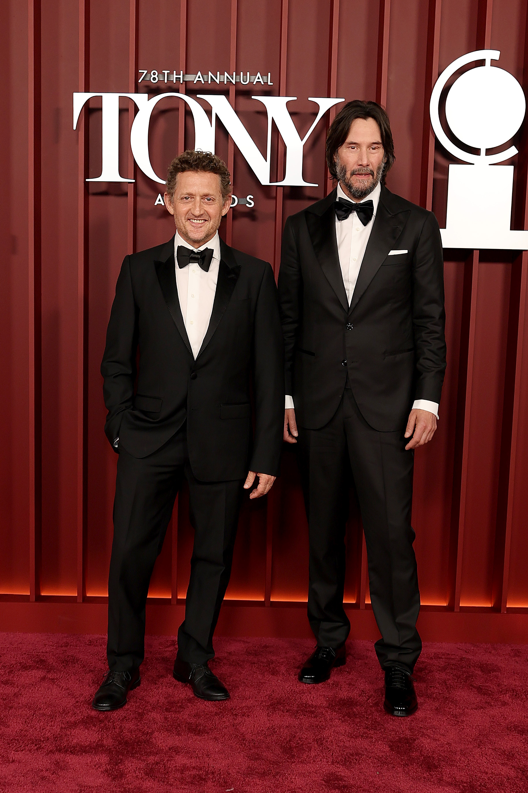 Alex Winter et Keanu Reeves posent sur le tapis rouge de la 78e cérémonie annuelle des Tony Awards, le 8 juin 2025, à New York. | Source : Getty Images