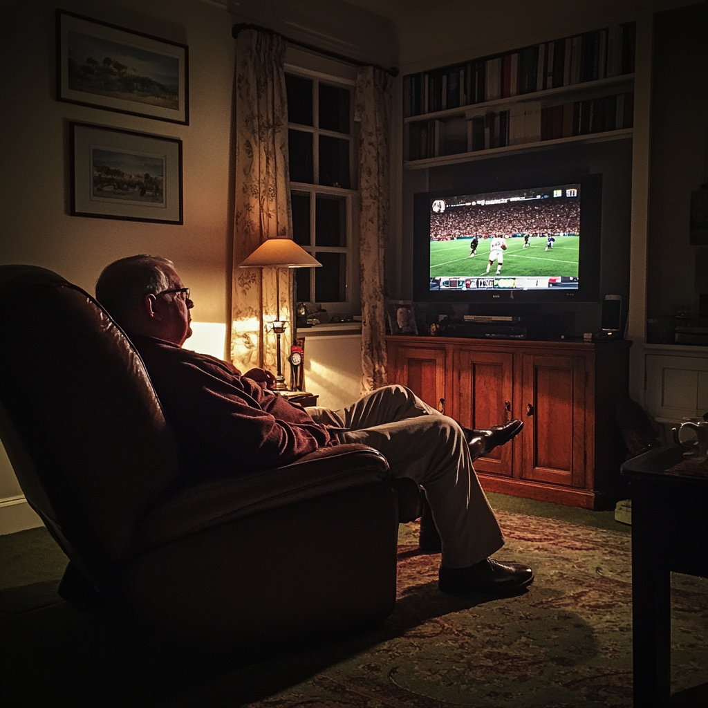 Un homme assis sur un fauteuil inclinable | Source : Midjourney