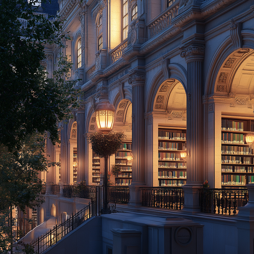 Une bibliothèque publique | Source : Midjourney