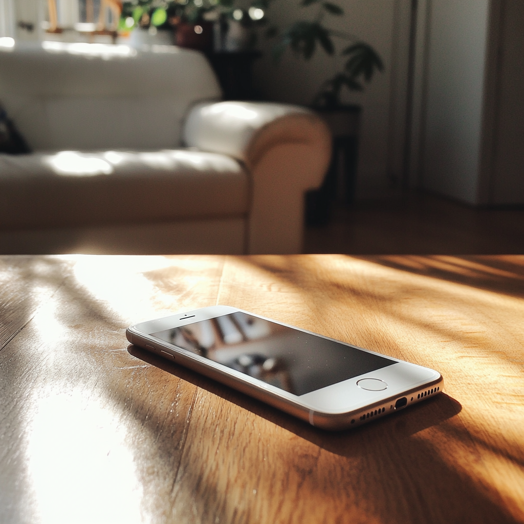 Un téléphone portable sur une table | Source : Midjourney