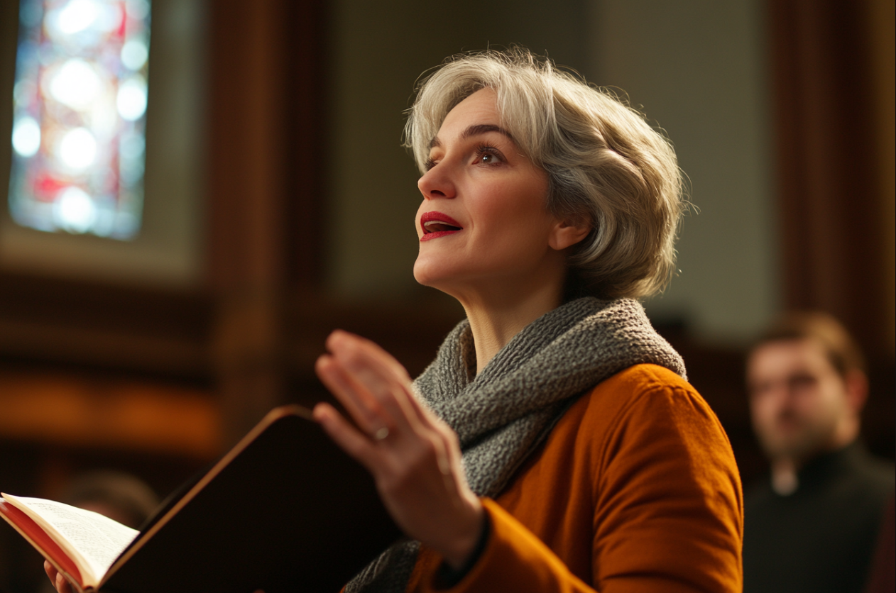 Une femme à la répétition de la chorale | Source : Midjourney