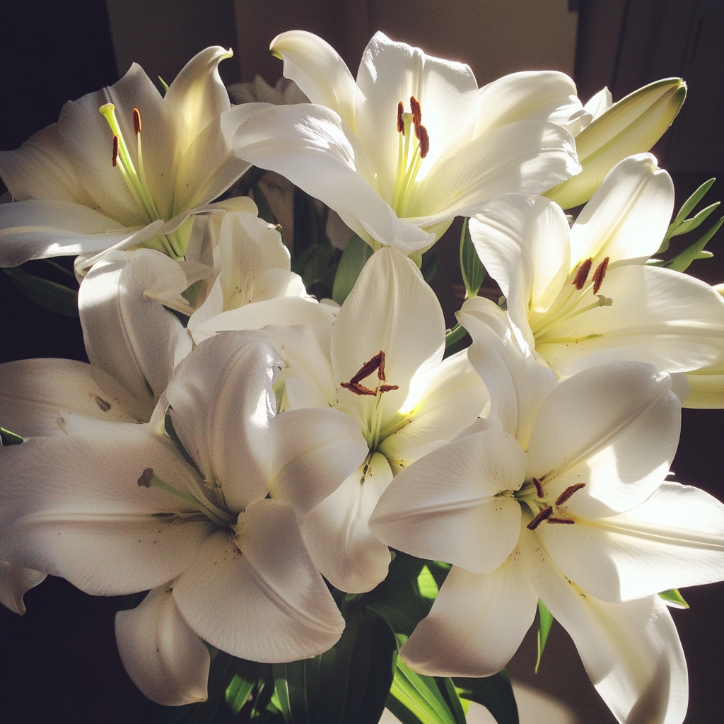 Un bouquet de lys blancs | Source : Midjourney