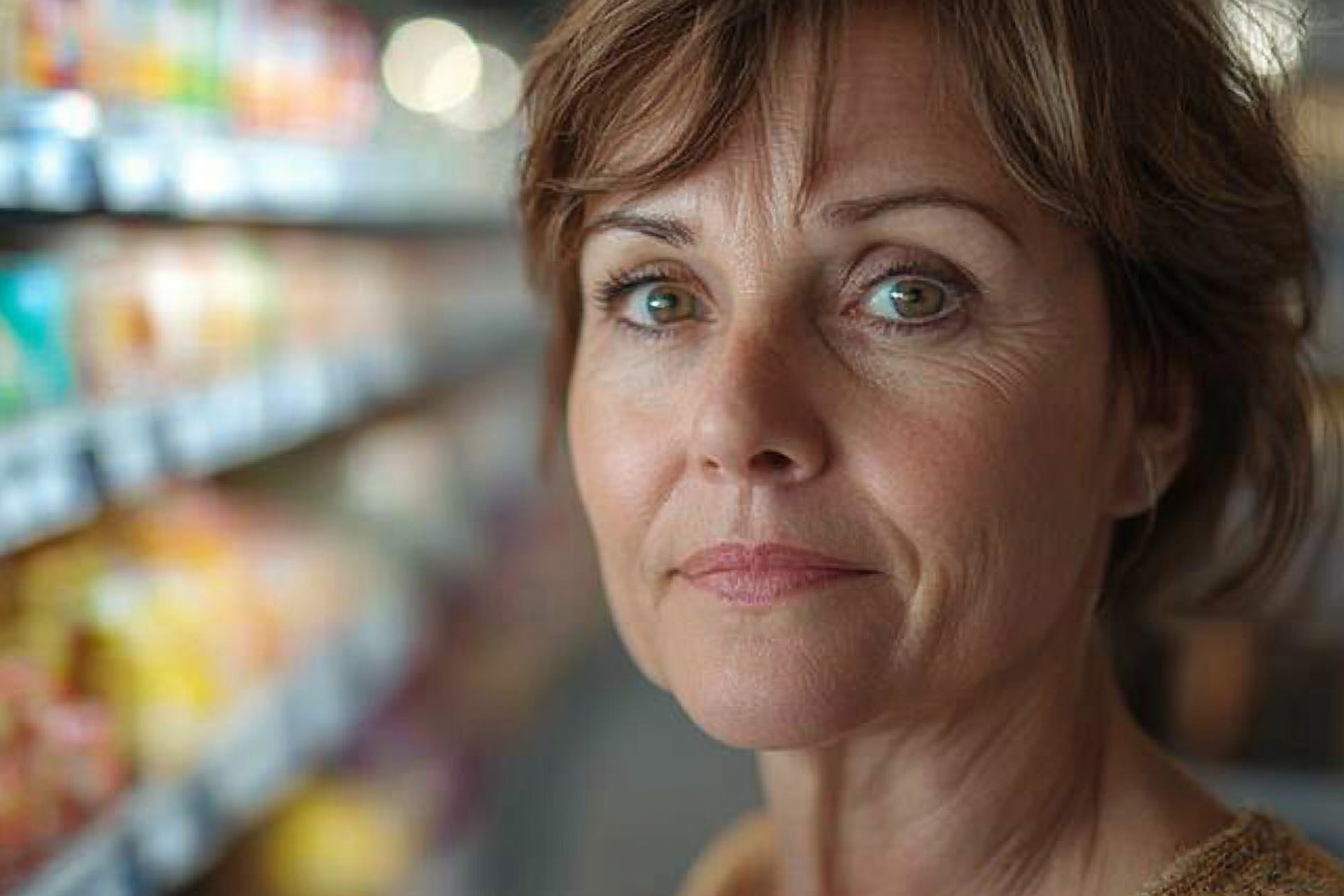 Une femme debout dans une épicerie | Source : Midjourney