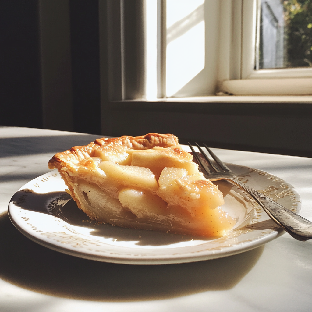 Une part de tarte aux pommes | Source : Midjourney