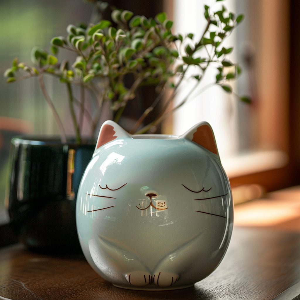 Un vase mignon en forme de chat | Source : Midjourney