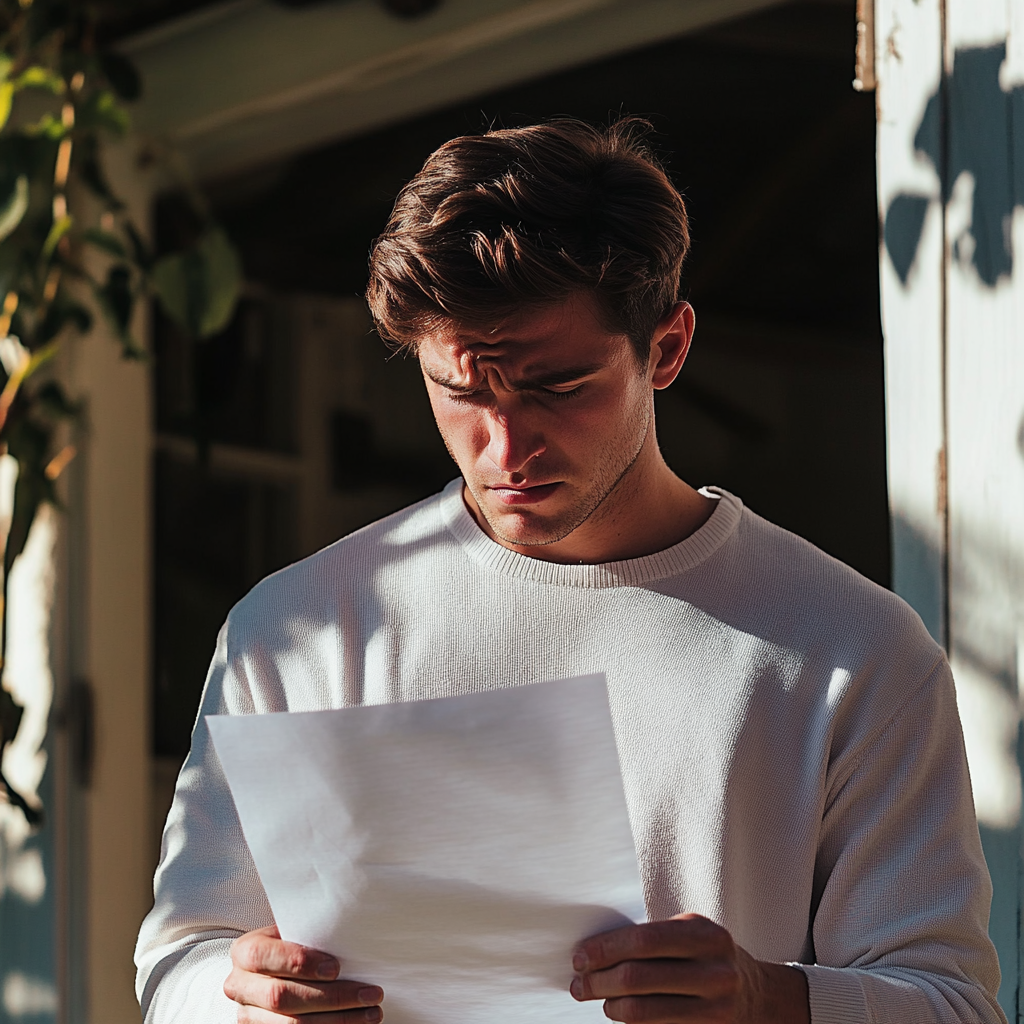 Un homme lisant une note | Source : Midjourney