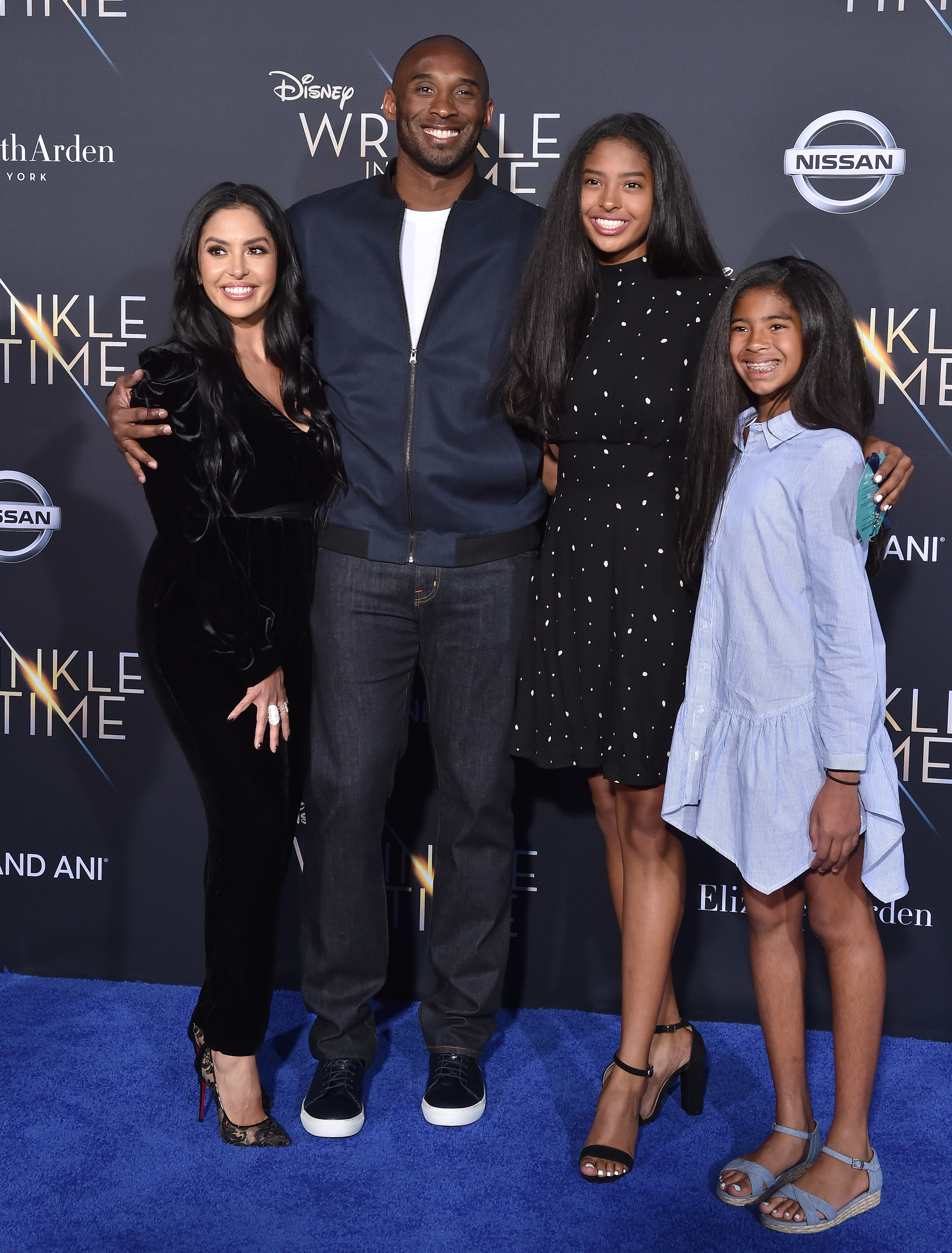 Vanessa Bryant, Kobe Bryant, Natalia Bryant et Gianna Bryant à la première de "A Wrinkle In Time", 2018 | Source : Getty Images