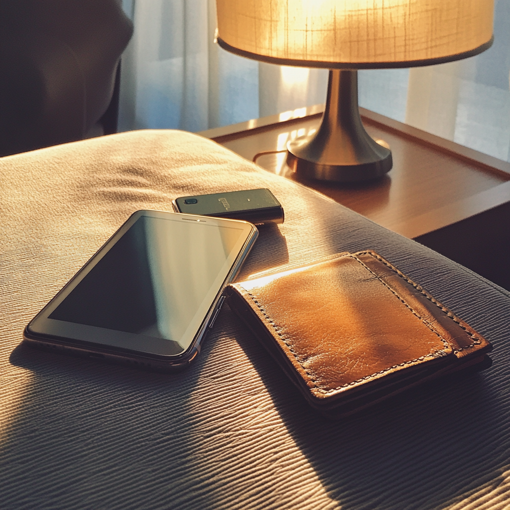 Le téléphone et le portefeuille d'un homme sur une table | Source : Midjourney