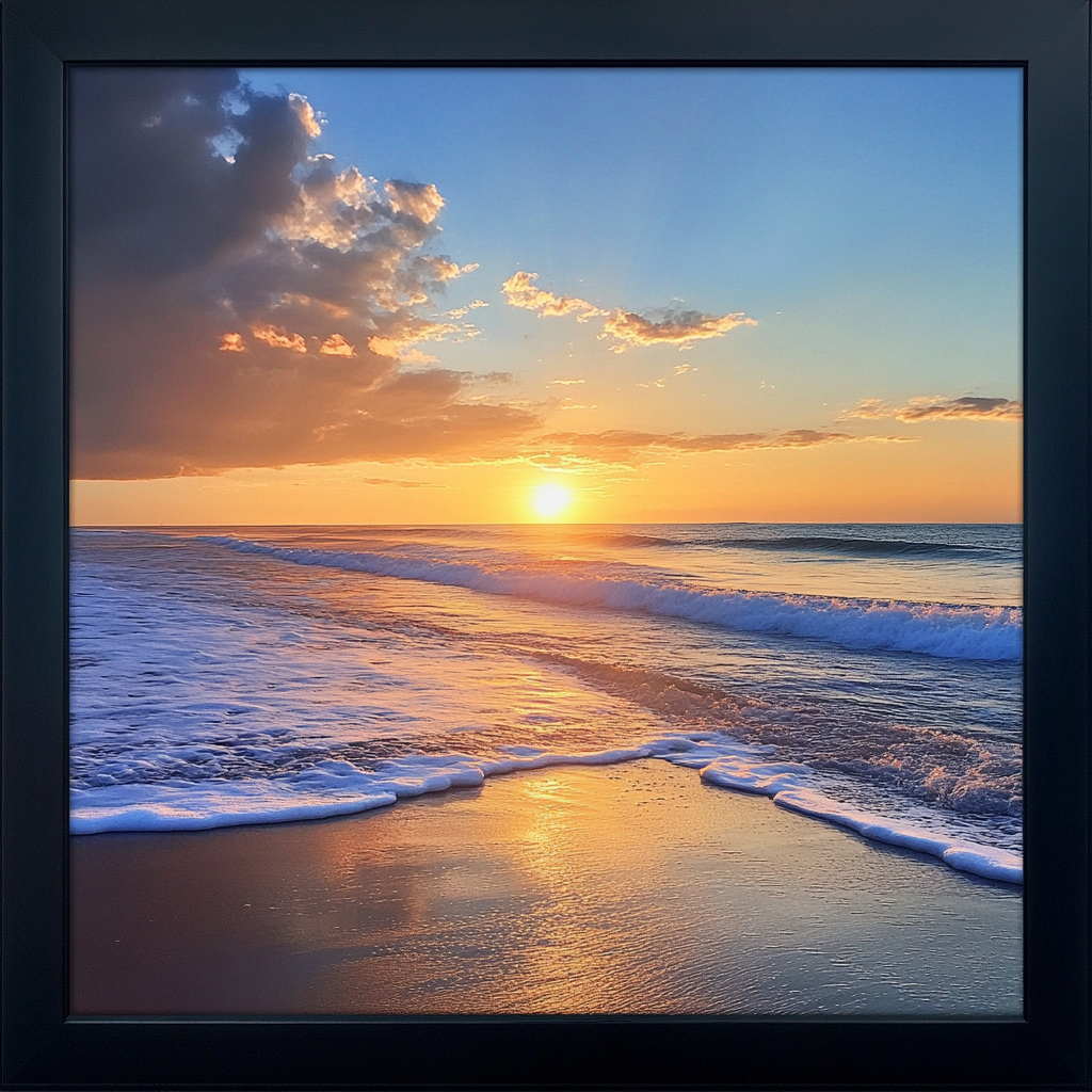 Une photo encadrée de la plage | Source : Midjourney