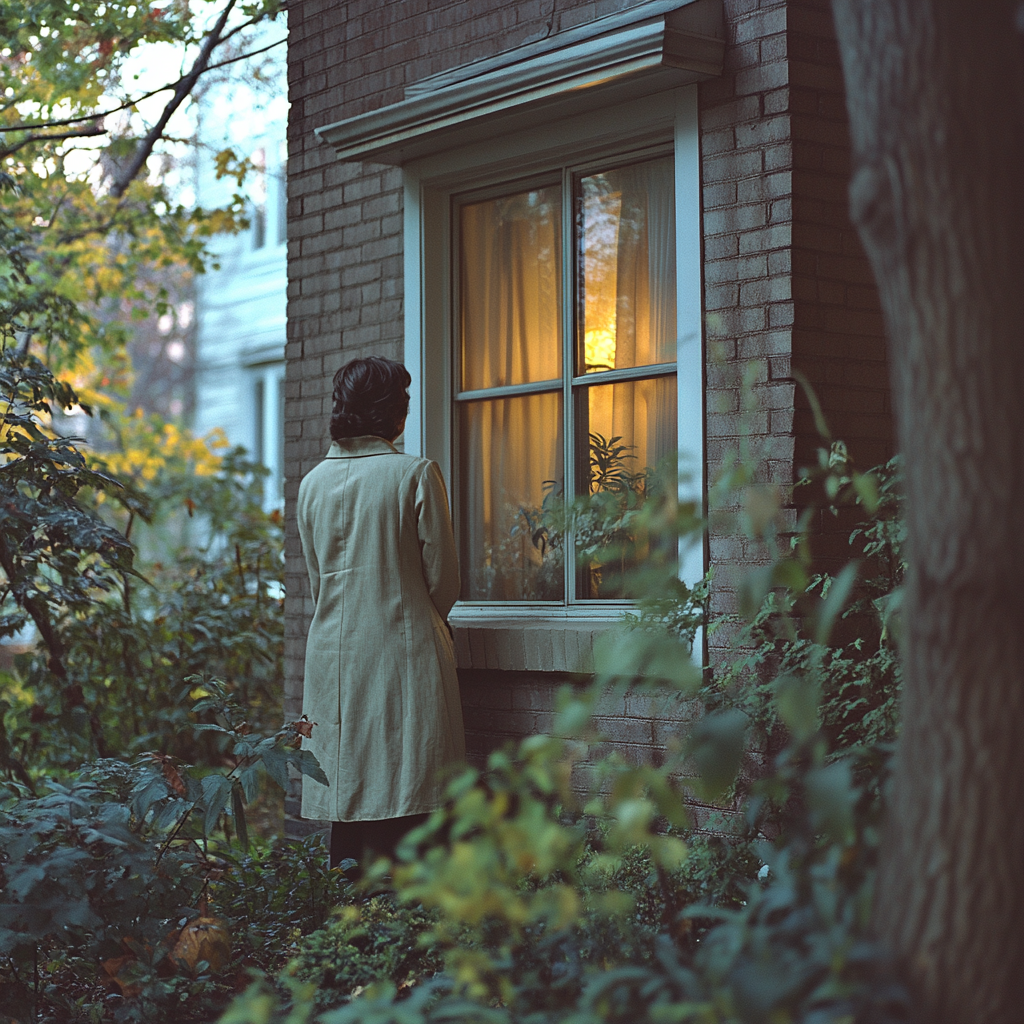 Une femme qui regarde à travers une fenêtre | Source : Midjourney