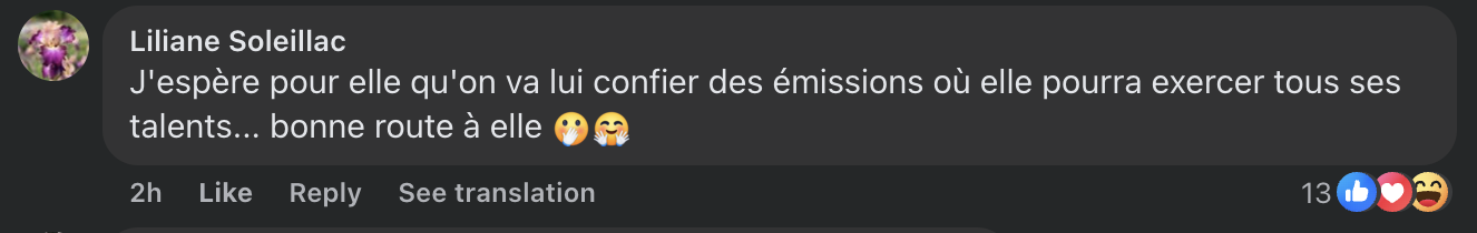 Commentaire d'internaute sur le geste d'Anne-Sophie Lapix | Source : capture Facebook@Gala