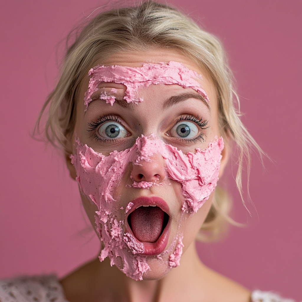 Une femme avec du gâteau sur le visage | Source : Midjourney