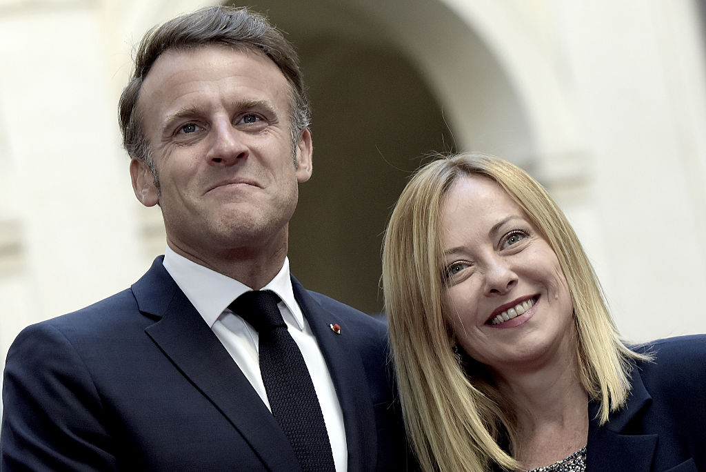 La Première ministre italienne, Giorgia Meloni, rencontre le président de la République française, Emmanuel Macron, au palais Chigi, le 3 juin 2025 à Rome. | Source : Getty Images