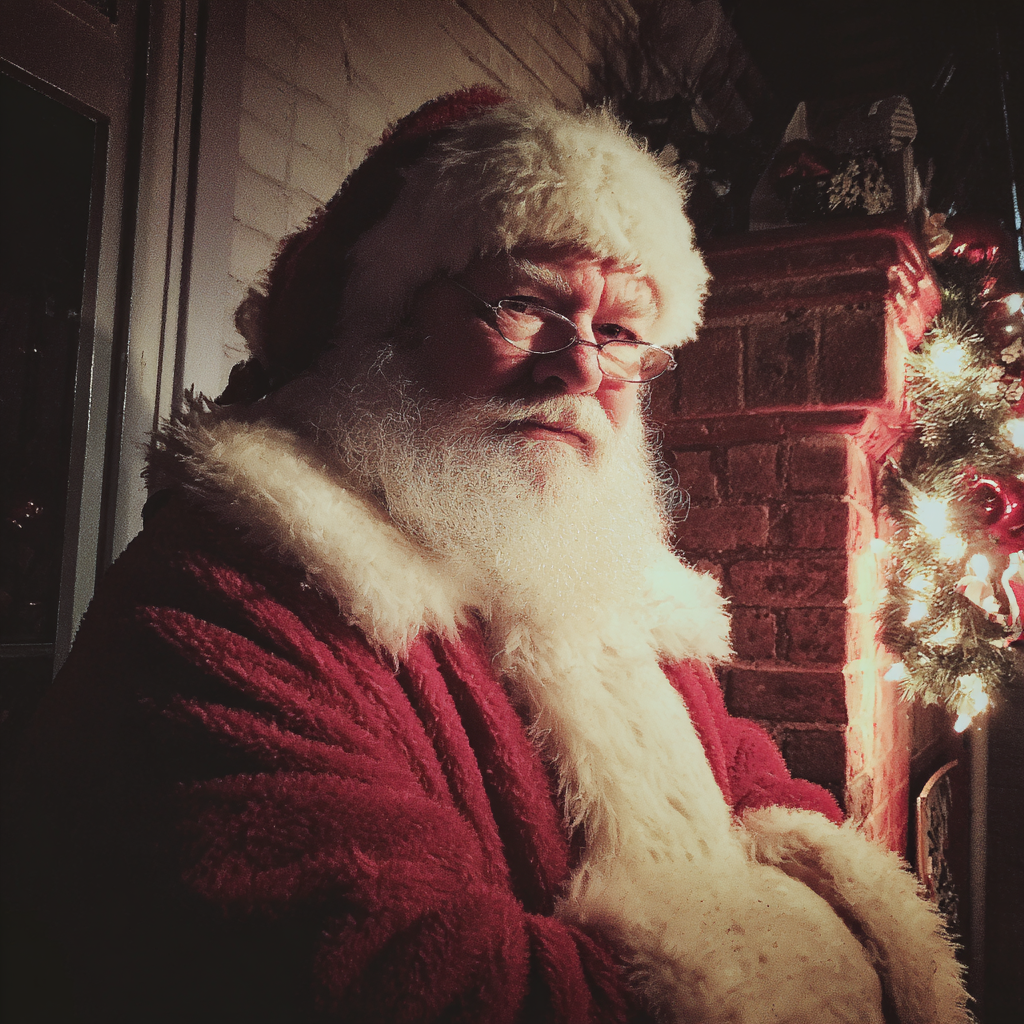 Un triste Père Noël | Source : Midjourney