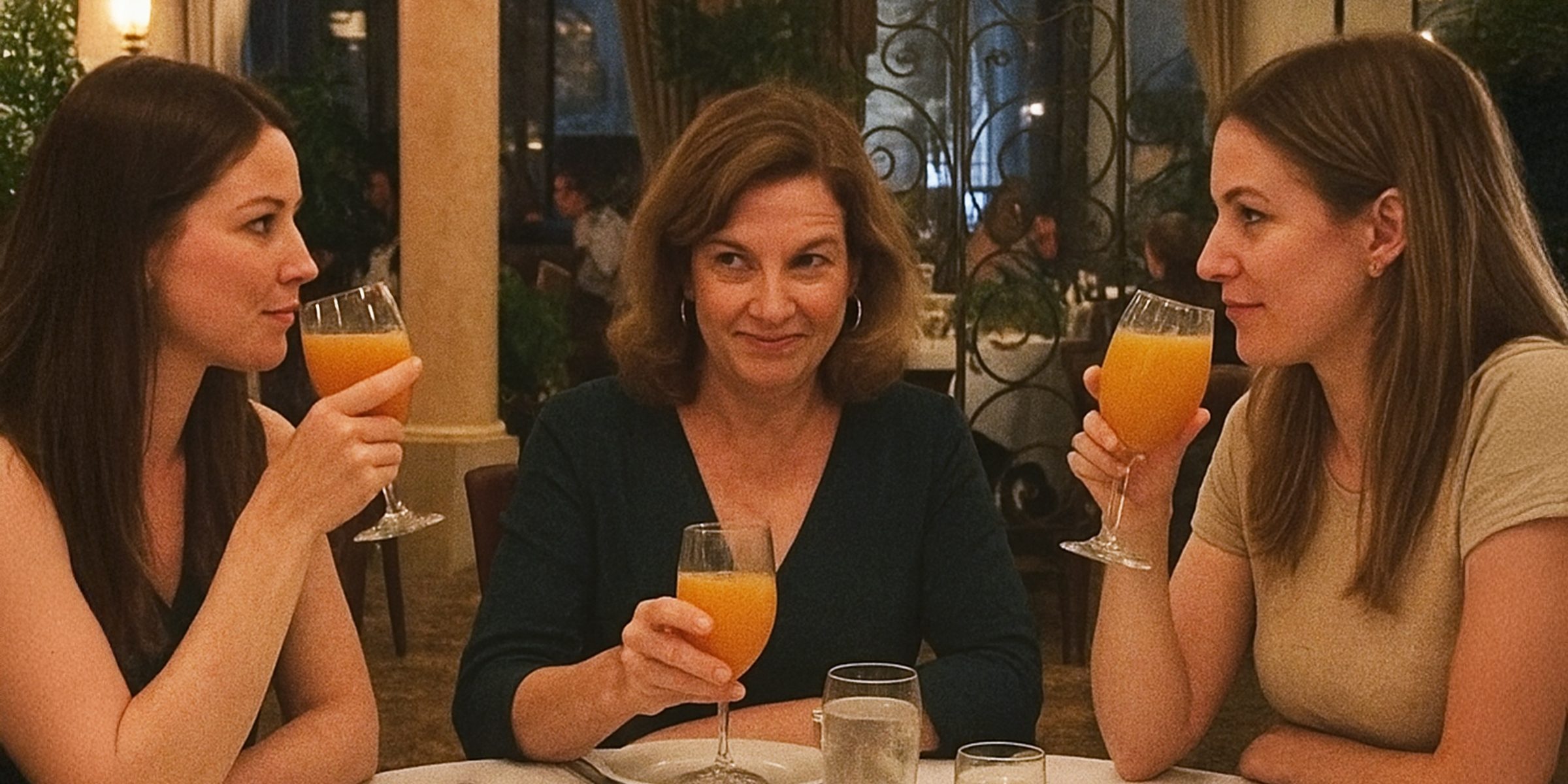 Trois femmes assises dans un restaurant | Source : The Celebritist