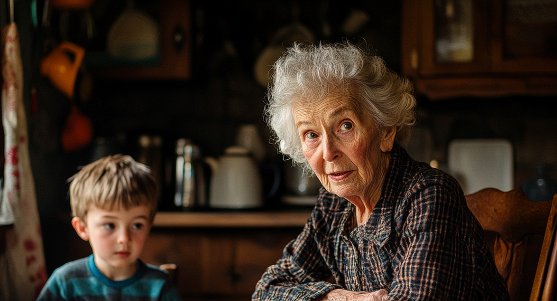 Une femme âgée s'adressant à ses arrière-petits-enfants | Source : Midjourney