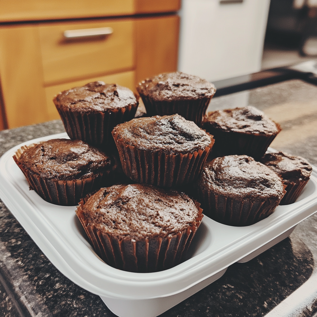 Une fournée de muffins au chocolat | Source : Midjourney