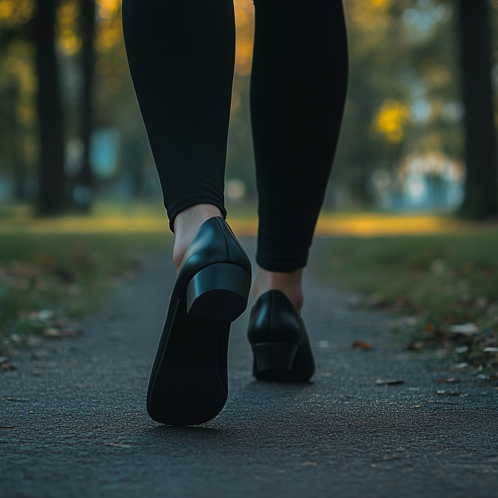 Une femme se promenant dans un parc | Source : Midjourney