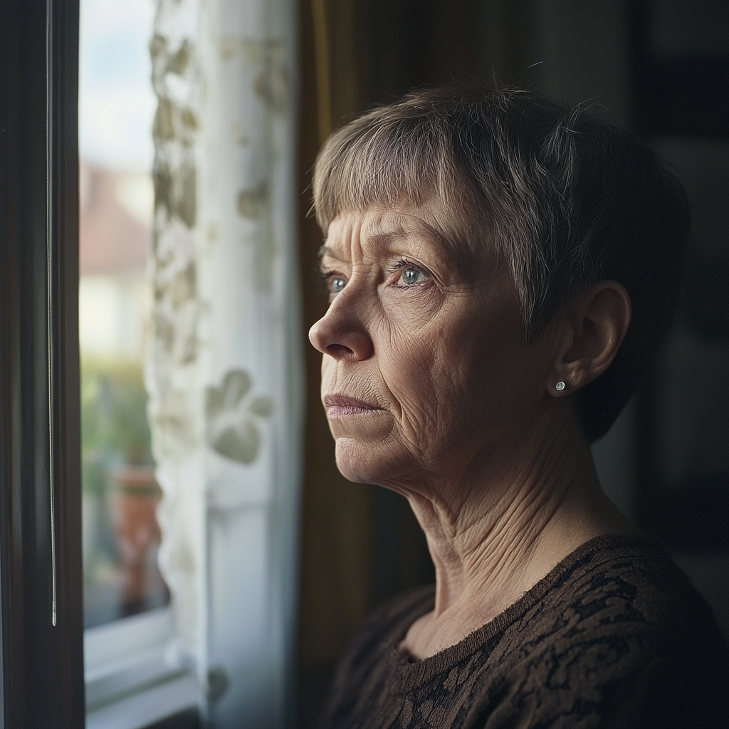 Une femme debout dans sa maison | Source : Midjourney