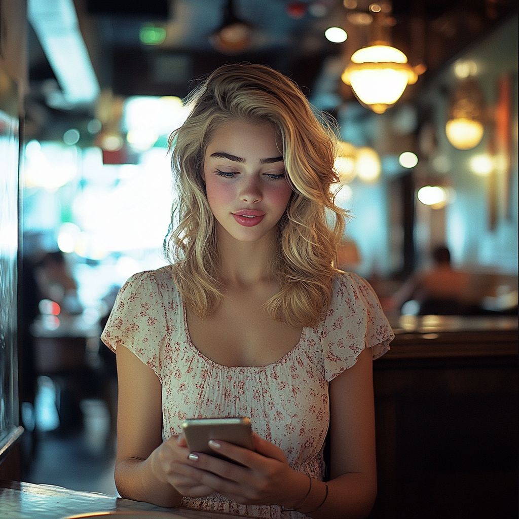 Une femme occupée avec son téléphone | Source : Midjourney