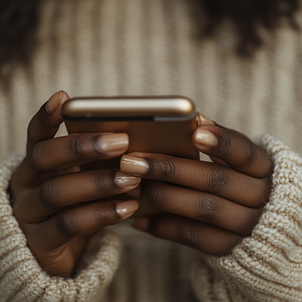 Une femme utilisant son téléphone | Source : Midjourney