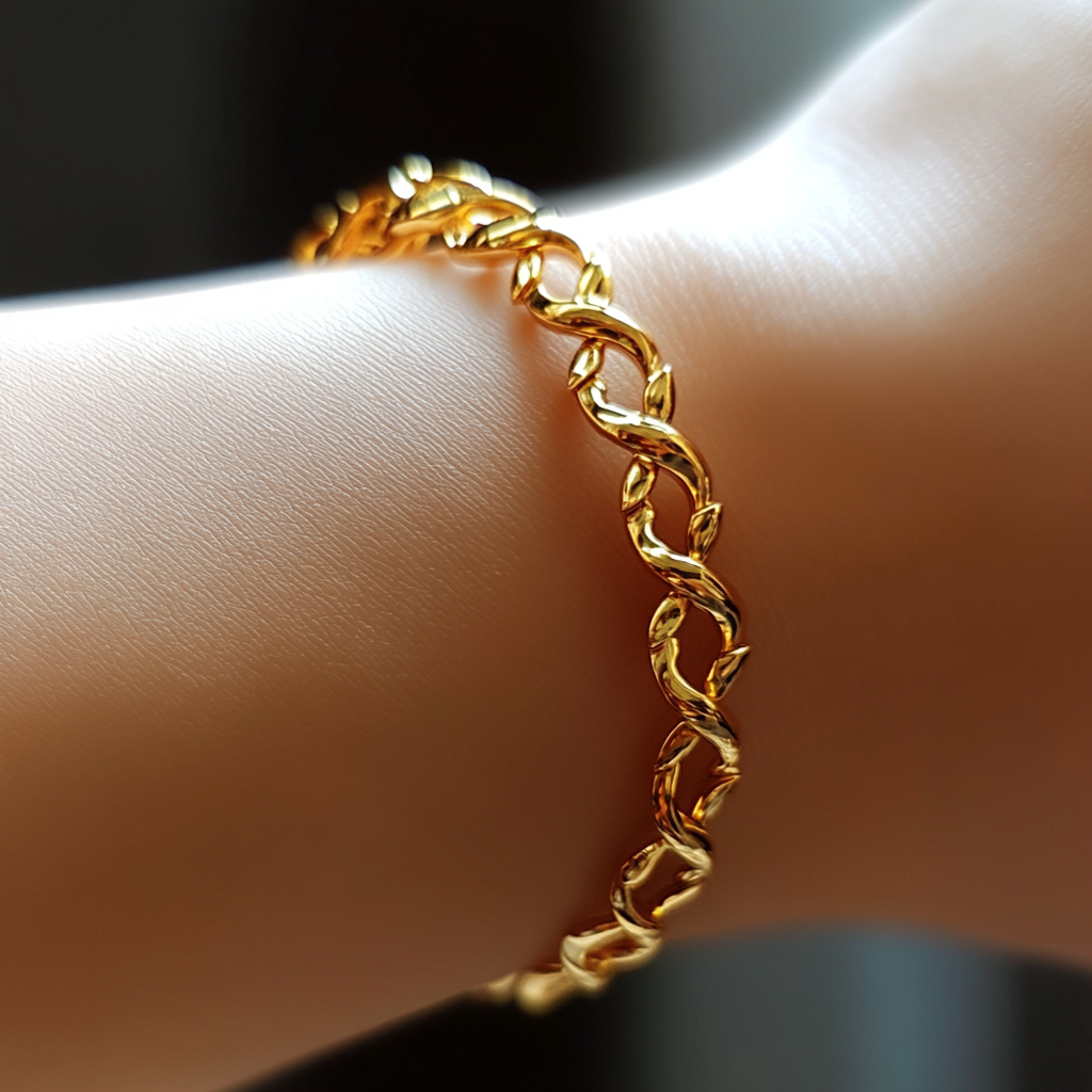 Un bracelet en or au poignet d'une femme | Source : Midjourney