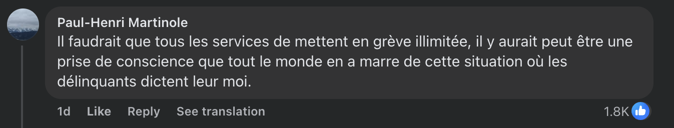 Commentaire d'un internaute concernant la décision justice au sujet du policier qui a tiré sur Nahel | Source : Facebook/La Dépêche du Midi