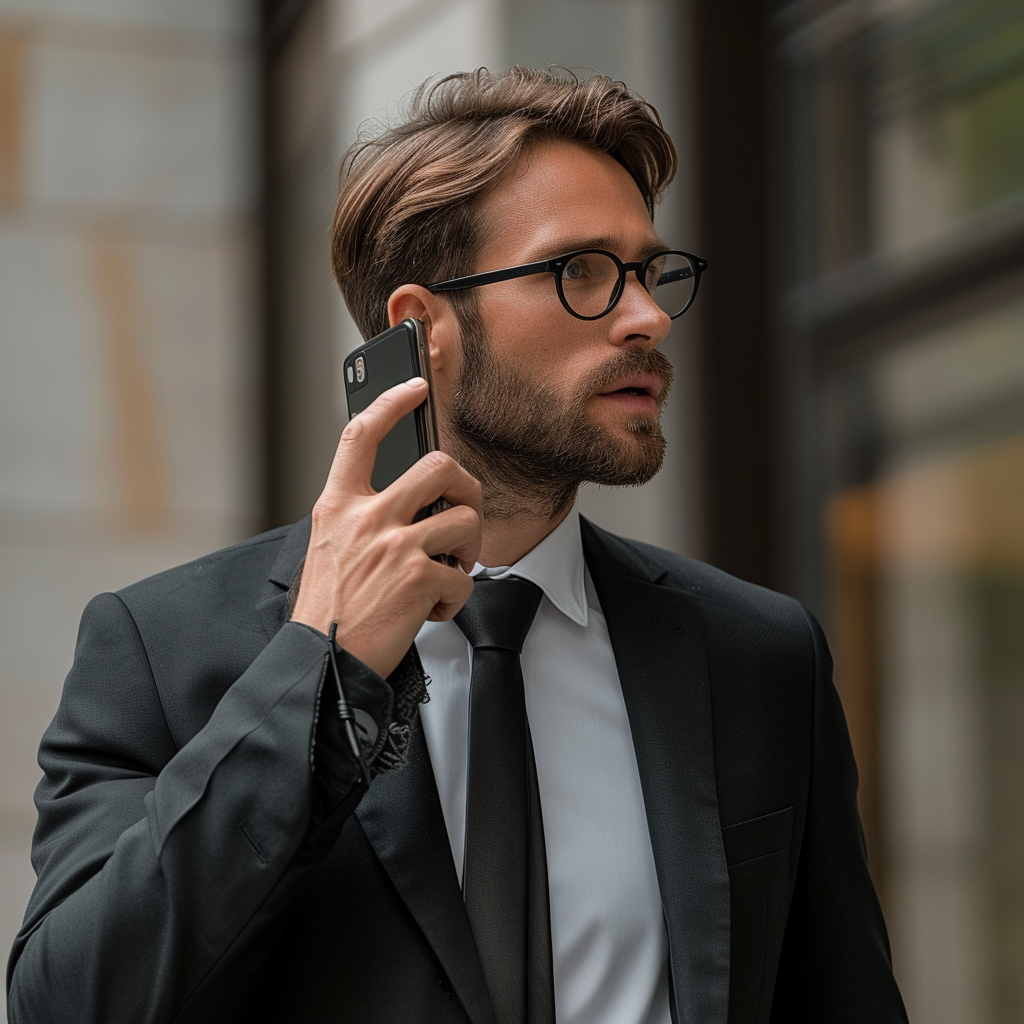 Un homme au téléphone | Source : Midjourney