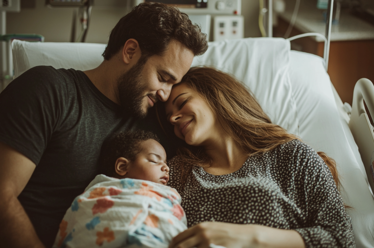 Un homme avec sa femme et son enfant | Source : Midjourney