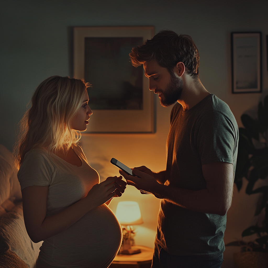 Un homme tendu avec son téléphone | Source : Midjourney