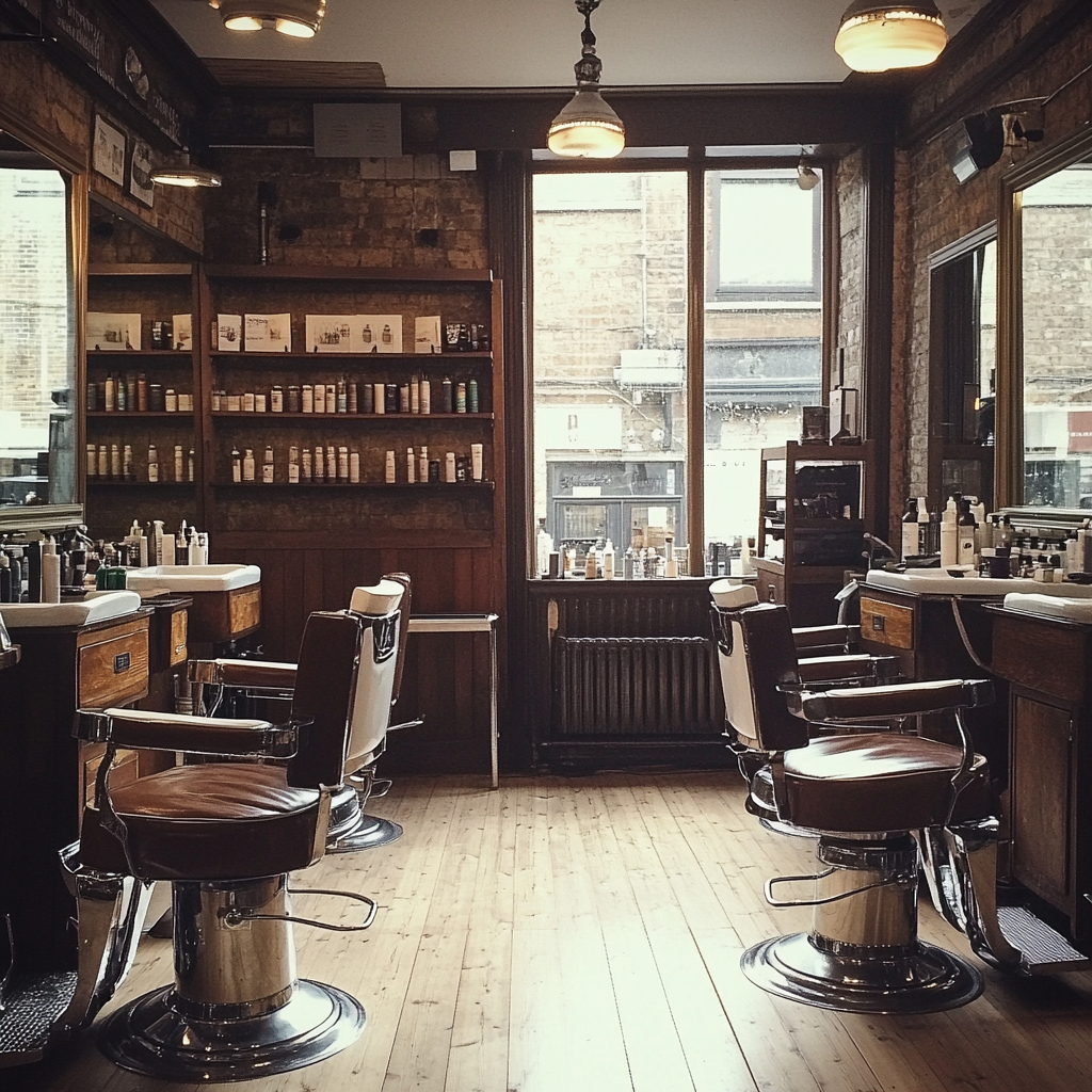 L'intérieur d'un salon de coiffure | Source : Midjourney