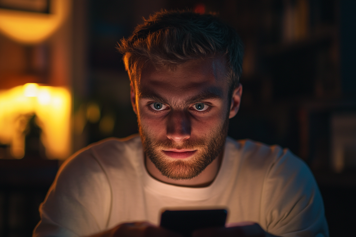 Un homme utilisant son téléphone | Source : Midjourney