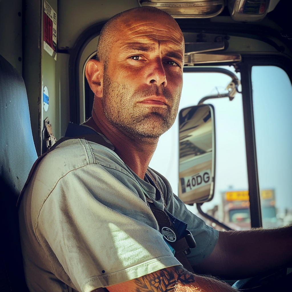 Un homme assis dans un camion | Source : Midjourney