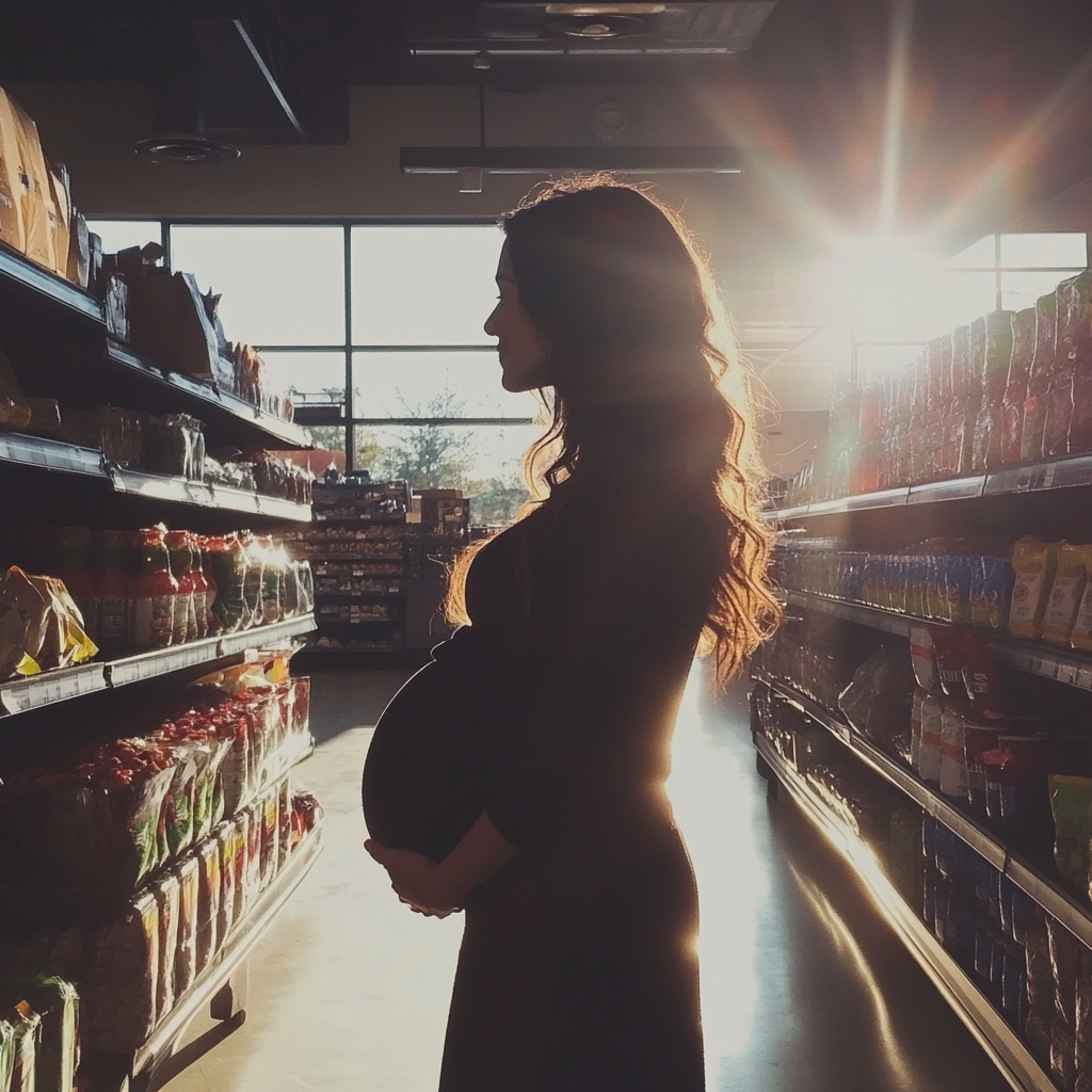 Une femme enceinte dans une épicerie | Source : Midjourney