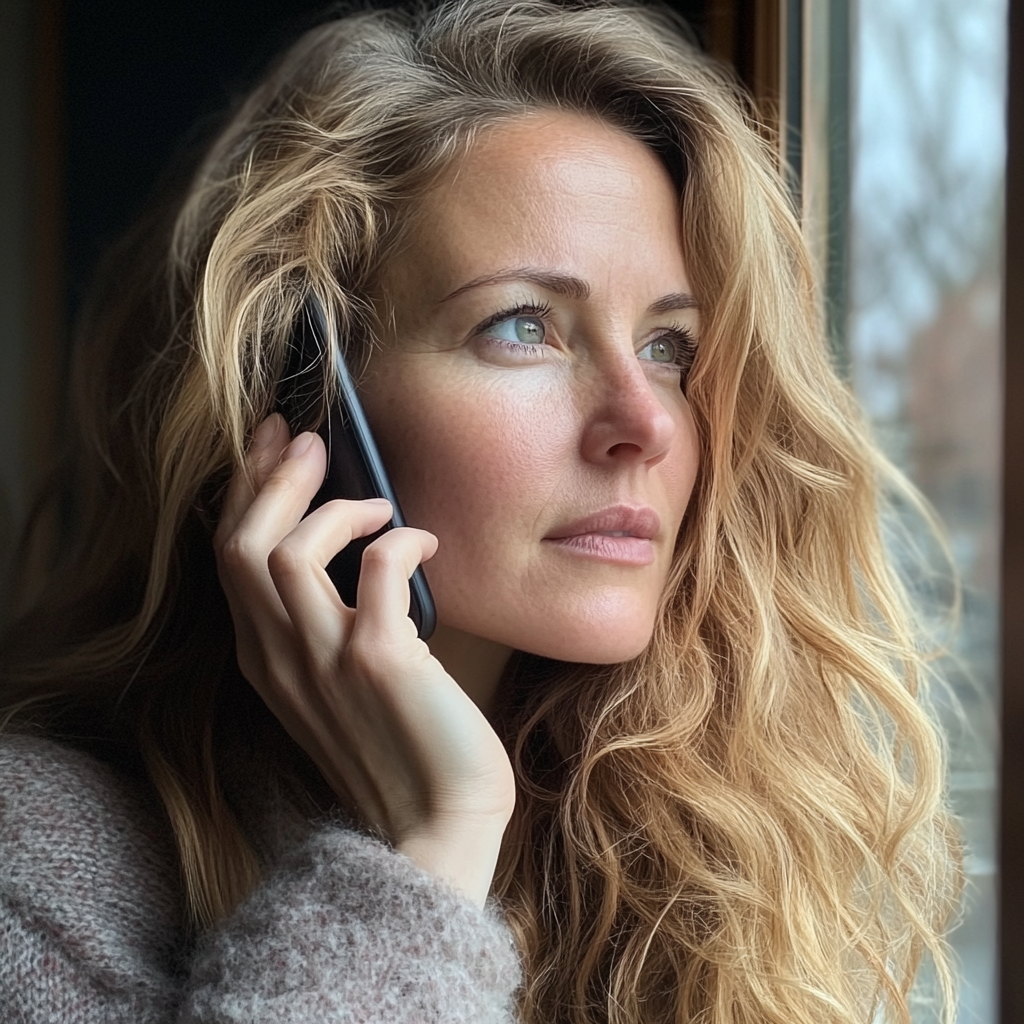 Une femme qui parle au téléphone | Source : Midjourney